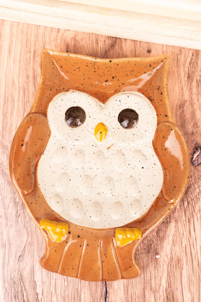 6.25 x 4.75 Owlberta Stoneware Spoon Rest